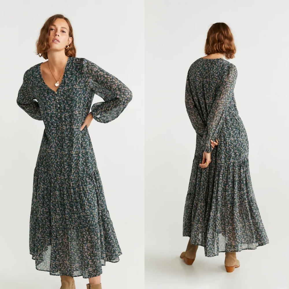 Mango MNG floral print maxi dress